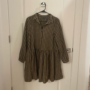 Grade & Gather Plaid Shirt Dress